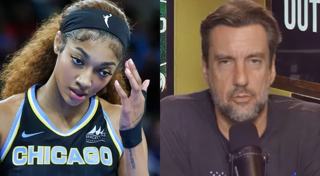 Angel Reese blocks Clay Travis charity basketball challenge Angel Reese blocks Clay Travis charity basketball challenge