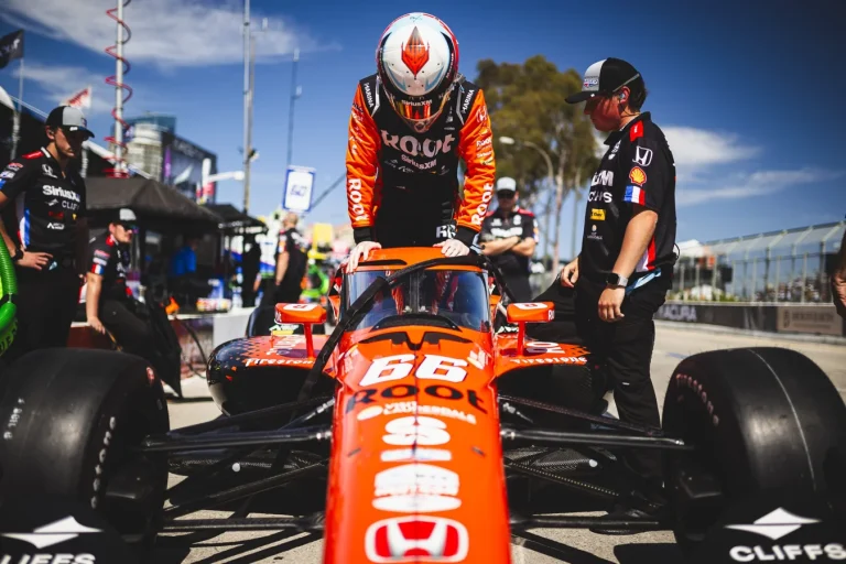 Marcus Armstrong impedes Felix Rosenqvist IndyCar qualifying