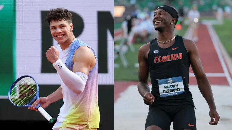 Ben Shelton reaction to Malcolm Clemons NCAA title