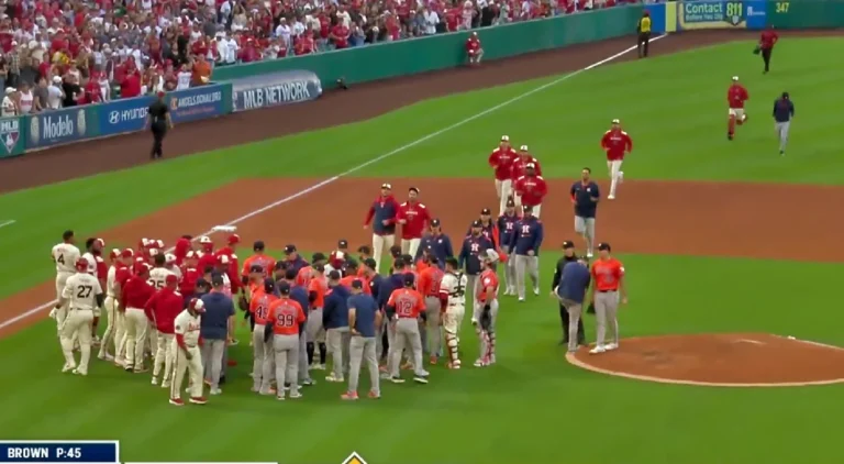 Hunter Brown hits Zach Neto causing altercation