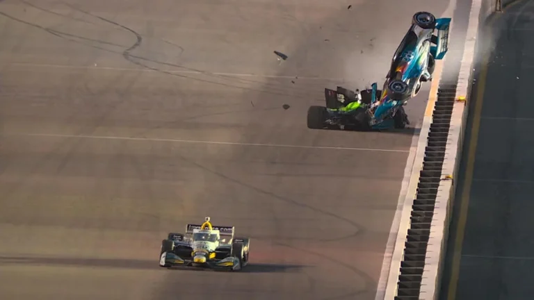 Josef Newgarden flips at WWT Raceway collision