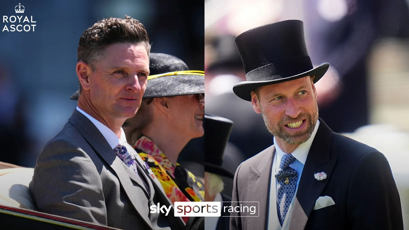 Justin Rose with King Charles and Prince William at Royal Ascot