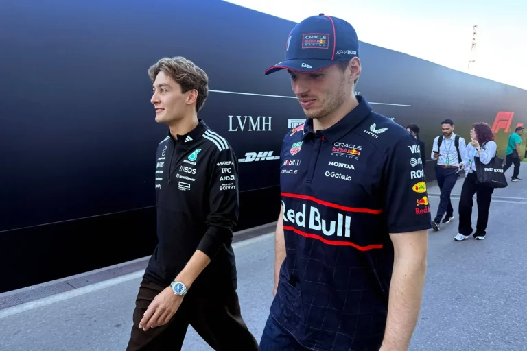 Max Verstappen and George Russell Red Bull rumors