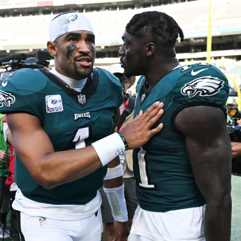 A.J. Brown and Jalen Hurts