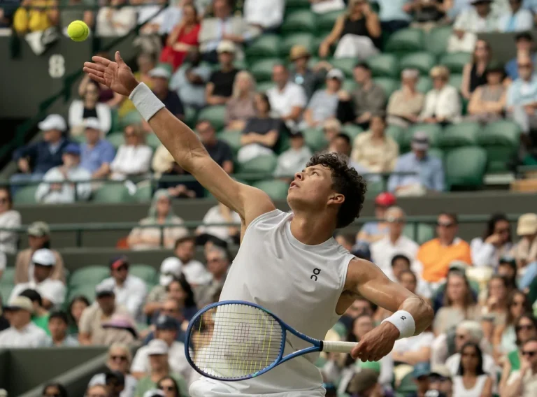 Ben Shelton lightning serve incident