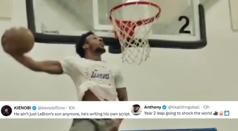 Bronny James explosive Summer League dunk