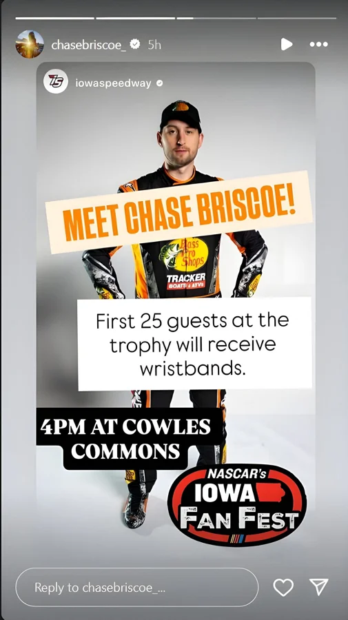 Chase Briscoe forehead autograph Chase Briscoe forehead autograph