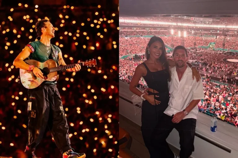 Chris Martin praises Lionel Messi live