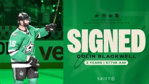 Dallas Stars Secure Colin Blackwell with Two-Year, $1.55M Deal Boosting Forward Depth