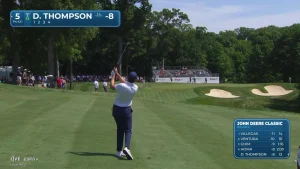 Davis Thompson Lights Up John Deere Classic with Bogey-Free Round, Ties for Lead Friday