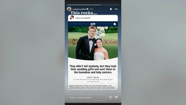 Drake Maye wedding gift donation