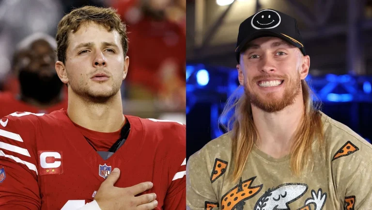 George Kittle celebrates Purdy's newborn