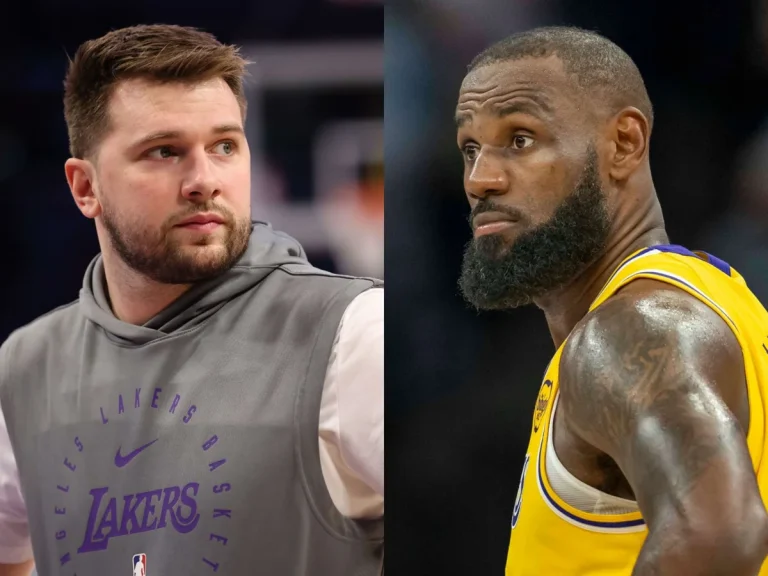 LeBron James and Luka Dončić teamwork