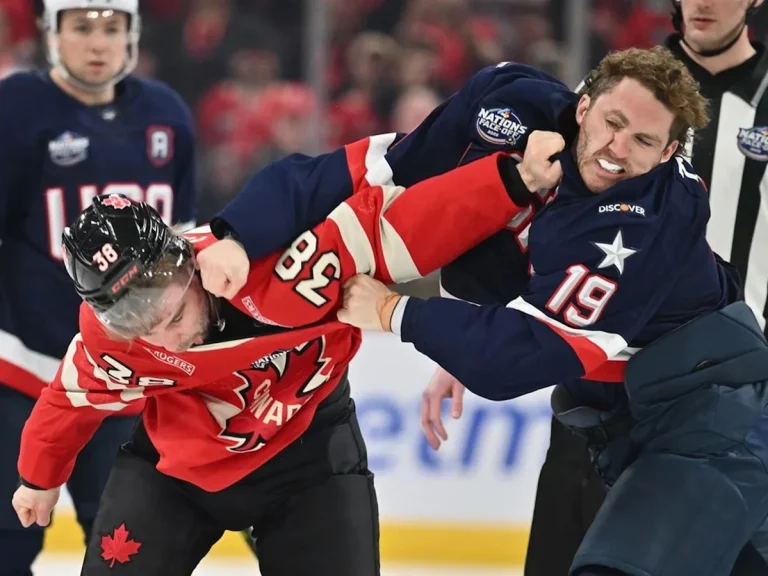 Matthew Tkachuk 4 Nations fight
