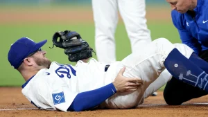 Max Muncy suffers knee injury in Dodgers game as Kershaw notches 3,000th strikeout milestone