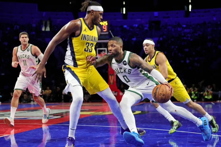 Myles Turner Bucks Damian Lillard move