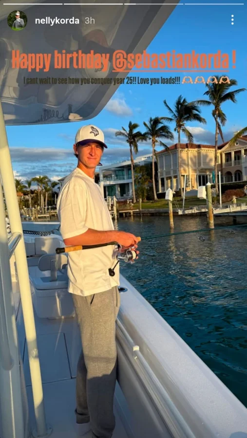 Nelly Korda celebrates brother Sebastian