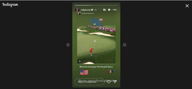 Nelly Korda reacts to Jessica's absence