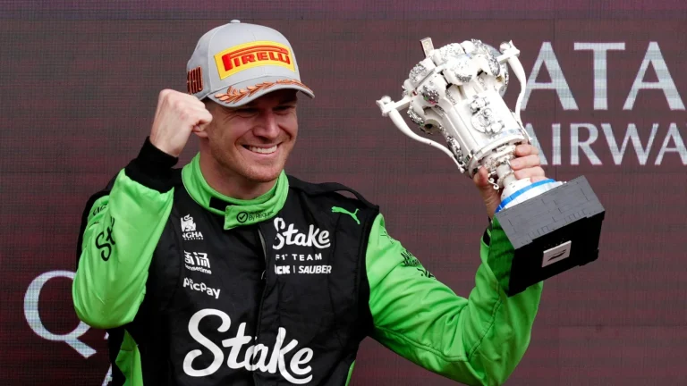 Nico Hulkenberg podium celebration