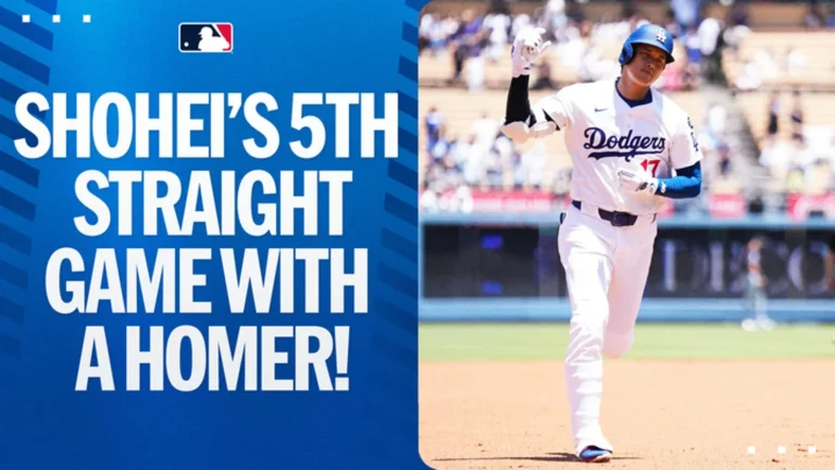 Shohei Ohtani fifth consecutive homer
