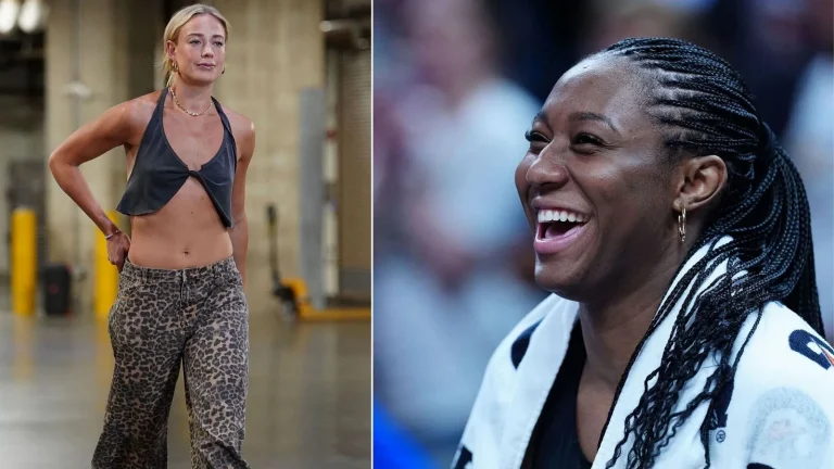 Sydney Colson reacts Aliyah Boston Day