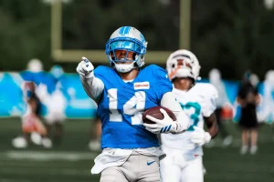 Amon-Ra St Brown Dominates with Stunning Catches in Lions’ Crushing Joint Practice Win Over Dolphins