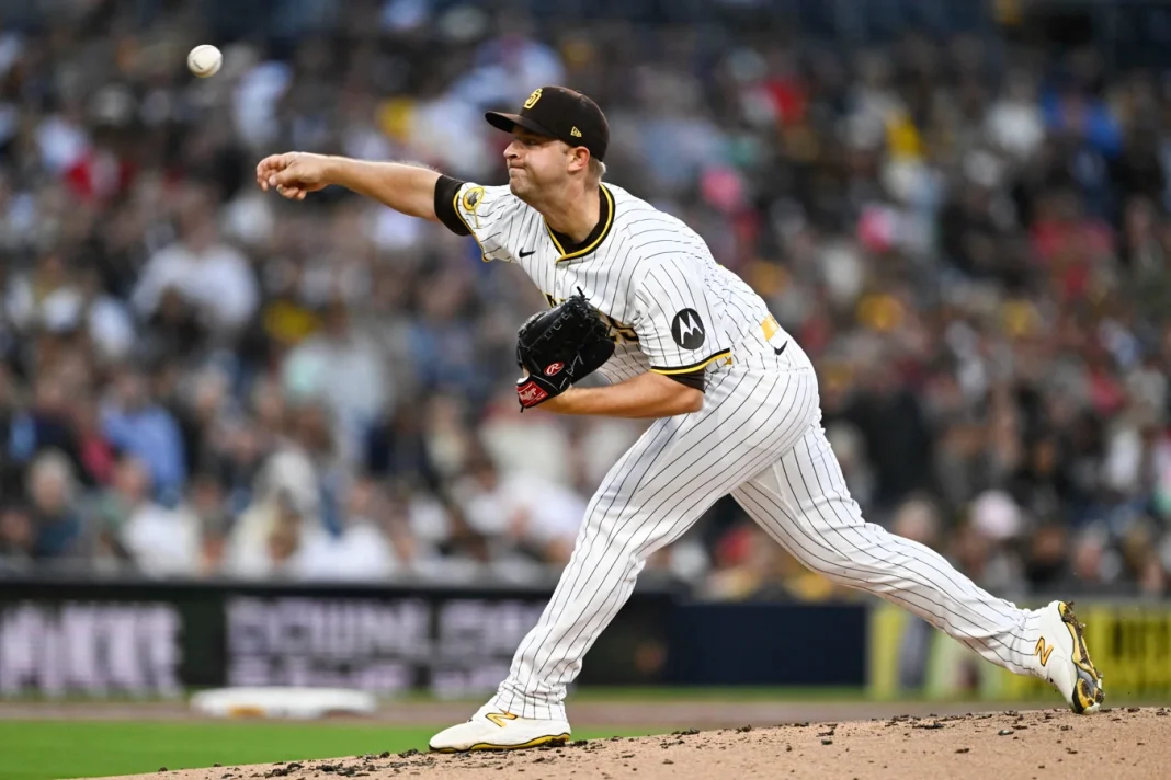 Bailey Ober pitching against Royals