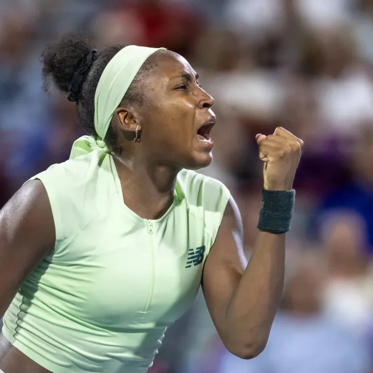 Coco Gauff playful off-court reaction