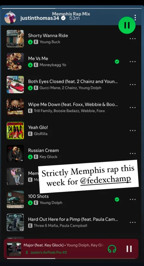 Justin Thomas Memphis rap playlist Justin Thomas Memphis rap playlist