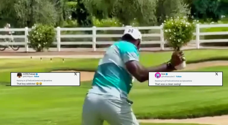 LeBron James controversial golf swing