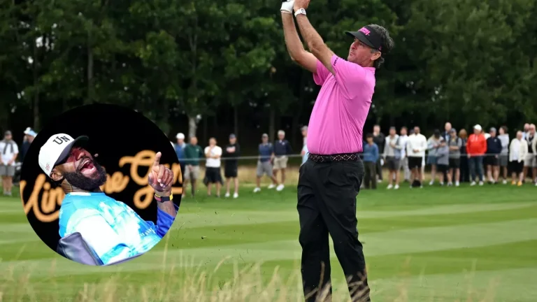 LeBron James reacts to golf win