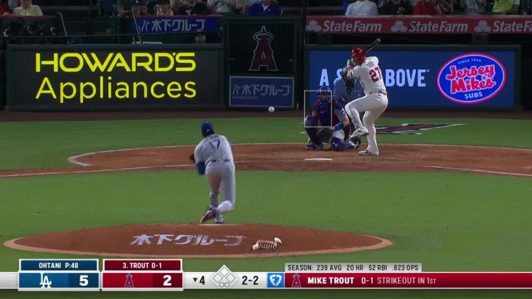 Mike Trout strikes out Shohei Ohtani