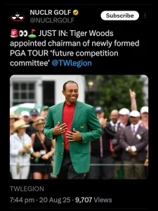 PGA TOUR Future Competition Committee, chaired by Tiger Woods, aims for major changes in golf’s competitive model