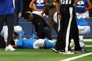 Quentin Johnston Carted Off in Chargers Preseason After Big Hit, Raising Injury Concerns